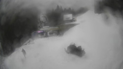 Modrá sjezdovka - dojezd k lanové dráze