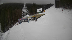 Modrá sjezdovka - dojezd k lanové dráze