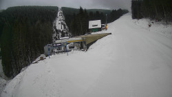 Modrá sjezdovka - dojezd k lanové dráze