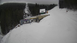 Modrá sjezdovka - dojezd k lanové dráze