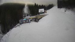 Modrá sjezdovka - dojezd k lanové dráze