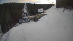 Modrá sjezdovka - dojezd k lanové dráze