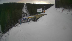 Modrá sjezdovka - dojezd k lanové dráze