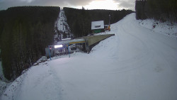 Modrá sjezdovka - dojezd k lanové dráze