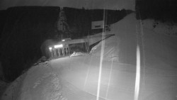 Modrá sjezdovka - dojezd k lanové dráze