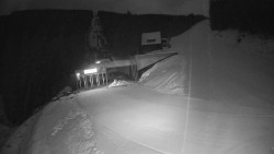 Modrá sjezdovka - dojezd k lanové dráze