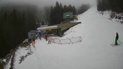 Modrá sjezdovka - dojezd k lanové dráze