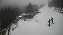 Modrá sjezdovka - dojezd k lanové dráze