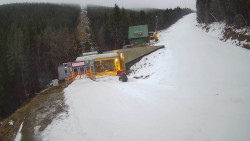 Modrá sjezdovka - dojezd k lanové dráze