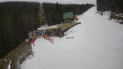 Modrá sjezdovka - dojezd k lanové dráze