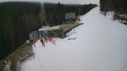 Modrá sjezdovka - dojezd k lanové dráze