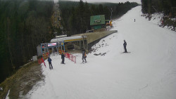 Modrá sjezdovka - dojezd k lanové dráze