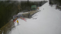 Modrá sjezdovka - dojezd k lanové dráze