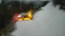 Modrá sjezdovka - dojezd k lanové dráze