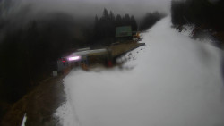 Modrá sjezdovka - dojezd k lanové dráze