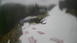 Modrá sjezdovka - dojezd k lanové dráze