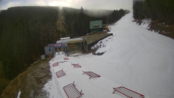 Modrá sjezdovka - dojezd k lanové dráze