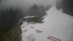 Modrá sjezdovka - dojezd k lanové dráze