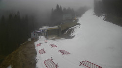 Modrá sjezdovka - dojezd k lanové dráze