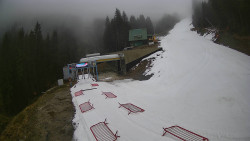 Modrá sjezdovka - dojezd k lanové dráze