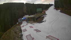 Modrá sjezdovka - dojezd k lanové dráze