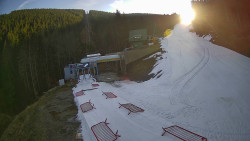 Modrá sjezdovka - dojezd k lanové dráze