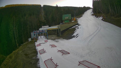 Modrá sjezdovka - dojezd k lanové dráze