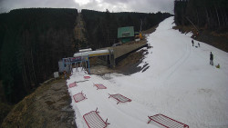 Modrá sjezdovka - dojezd k lanové dráze