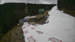 Modrá sjezdovka - dojezd k lanové dráze