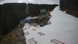 Modrá sjezdovka - dojezd k lanové dráze