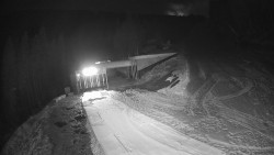 Modrá sjezdovka - dojezd k lanové dráze