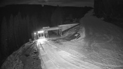 Modrá sjezdovka - dojezd k lanové dráze