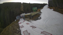 Modrá sjezdovka - dojezd k lanové dráze