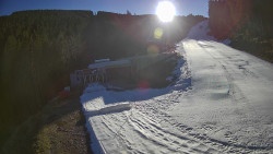 Modrá sjezdovka - dojezd k lanové dráze