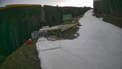 Modrá sjezdovka - dojezd k lanové dráze