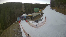 Modrá sjezdovka - dojezd k lanové dráze