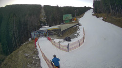 Modrá sjezdovka - dojezd k lanové dráze