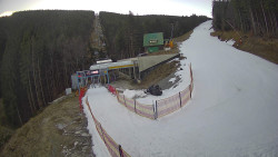 Modrá sjezdovka - dojezd k lanové dráze