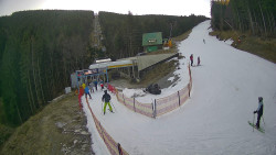 Modrá sjezdovka - dojezd k lanové dráze