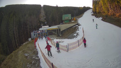 Modrá sjezdovka - dojezd k lanové dráze