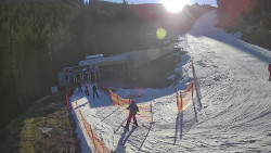 Modrá sjezdovka - dojezd k lanové dráze