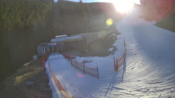 Modrá sjezdovka - dojezd k lanové dráze