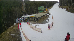 Modrá sjezdovka - dojezd k lanové dráze