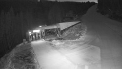 Modrá sjezdovka - dojezd k lanové dráze