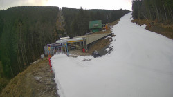 Modrá sjezdovka - dojezd k lanové dráze