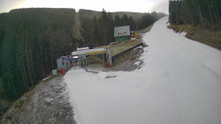 Modrá sjezdovka - dojezd k lanové dráze