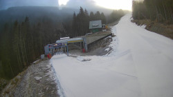 Modrá sjezdovka - dojezd k lanové dráze