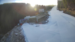 Modrá sjezdovka - dojezd k lanové dráze