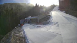 Modrá sjezdovka - dojezd k lanové dráze