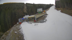 Modrá sjezdovka - dojezd k lanové dráze